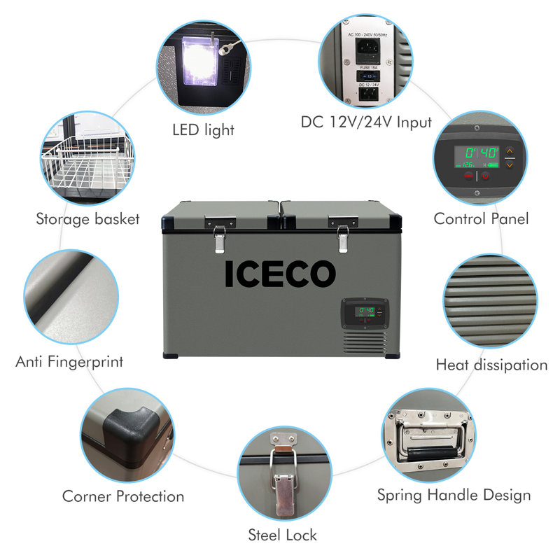 ICECO Compact Portable Portable 2.11 Cubic Feet Garage Ready FrostFree Chest Freezer with